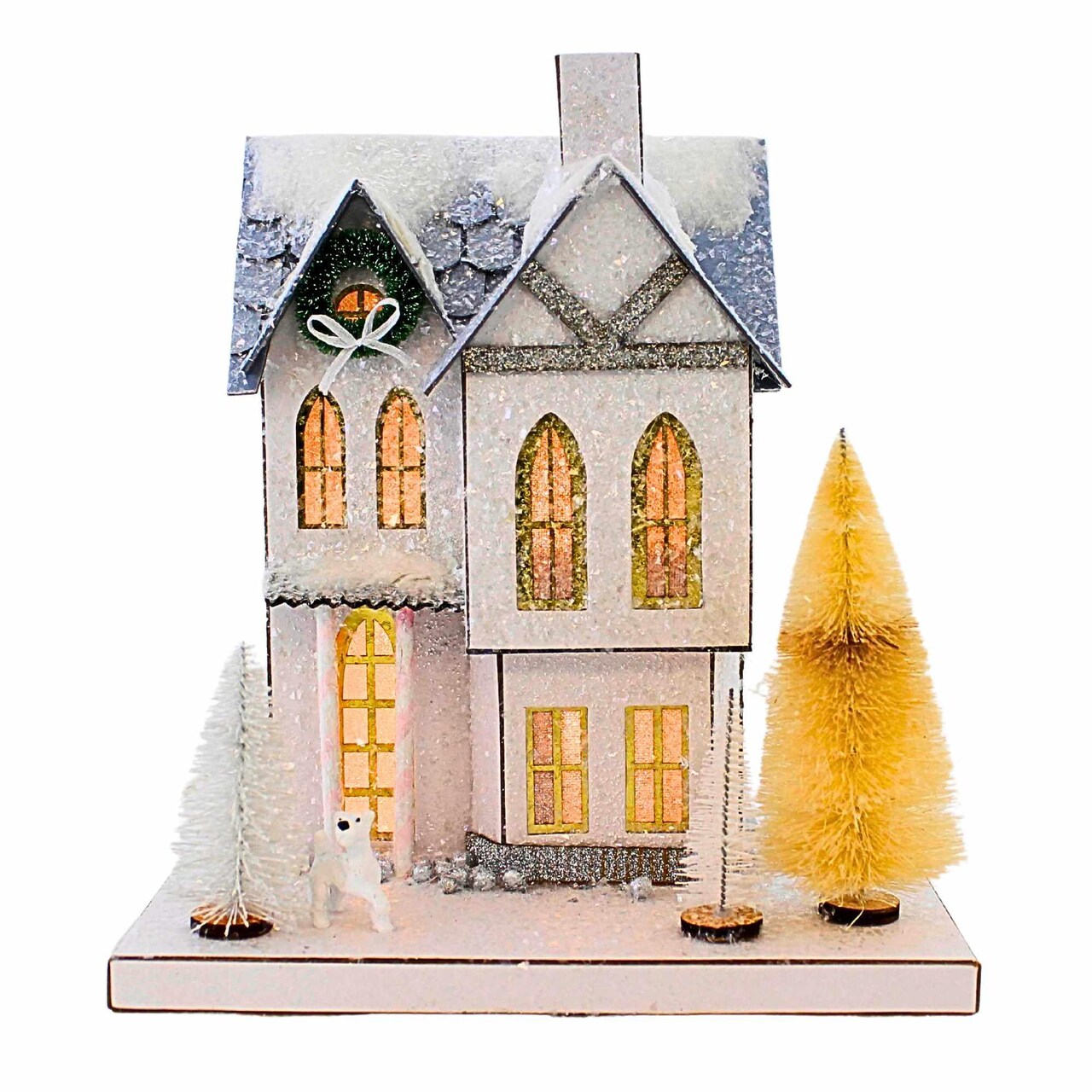 Cody Foster 10.75 In Blue Mill House Christmas Putz House , Village Putz Light Dog